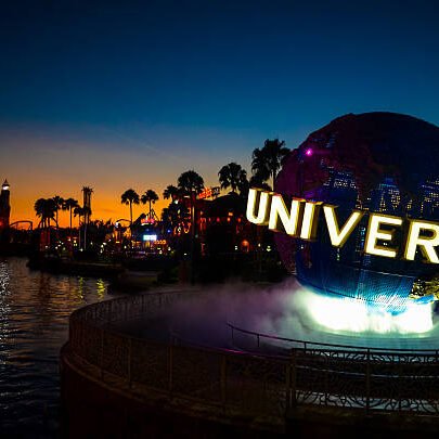Uni Orlando, FL, United States of America - December 6, 2012: a Sunset at the Universal Studios Resort in Orlando